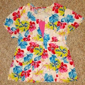 Flower scrub shirt